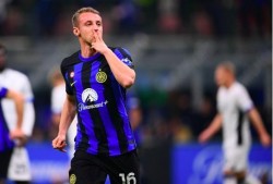 23-24赛季意甲第21轮补赛：国际米兰vs亚特兰大,国际米兰2-1险胜亚特兰大